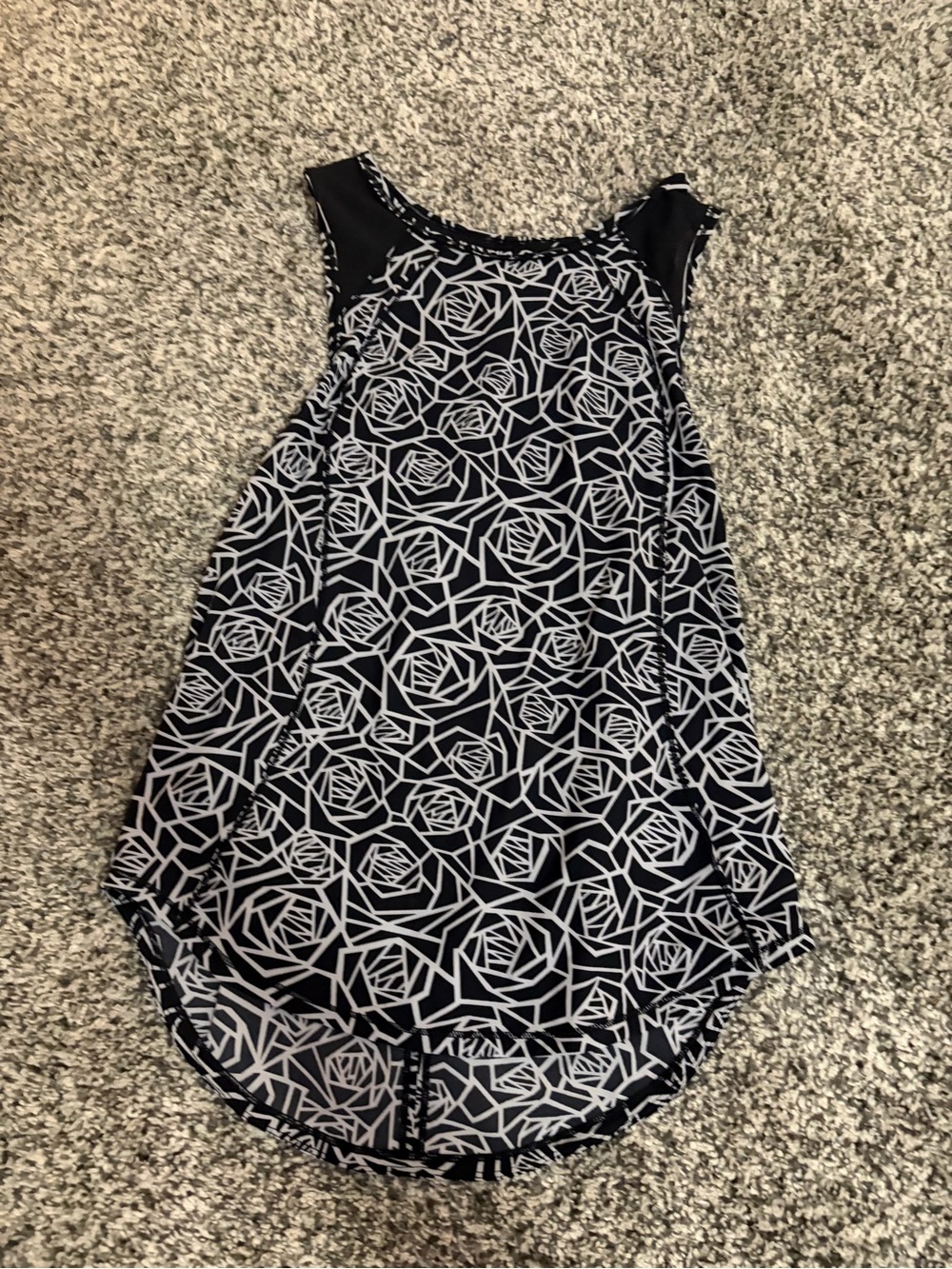 Lululemon Black & White Floral Pattern Dress